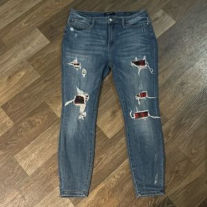 Judy Blue Buffalo Plaid Skinny Jeans